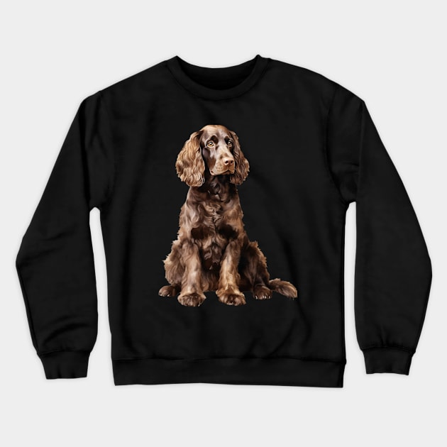 American Water Spaniel Crewneck Sweatshirt by DavidBriotArt